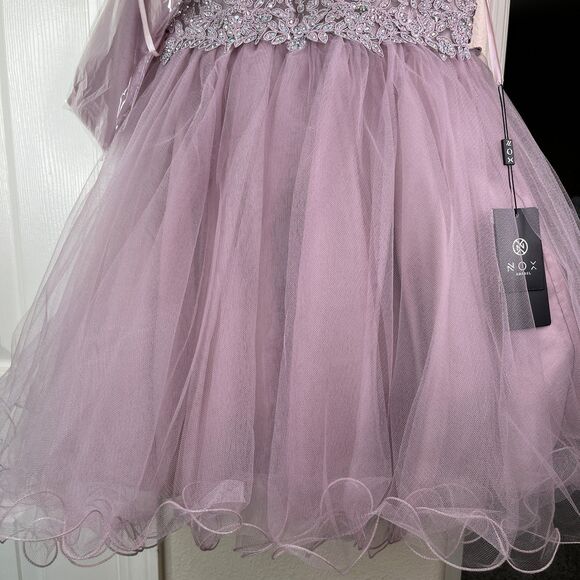 Nox Anabel Sparkly Lace Applique Bodice Tulle Cocktail Mini Dress-New Size S - Picture 6 of 12